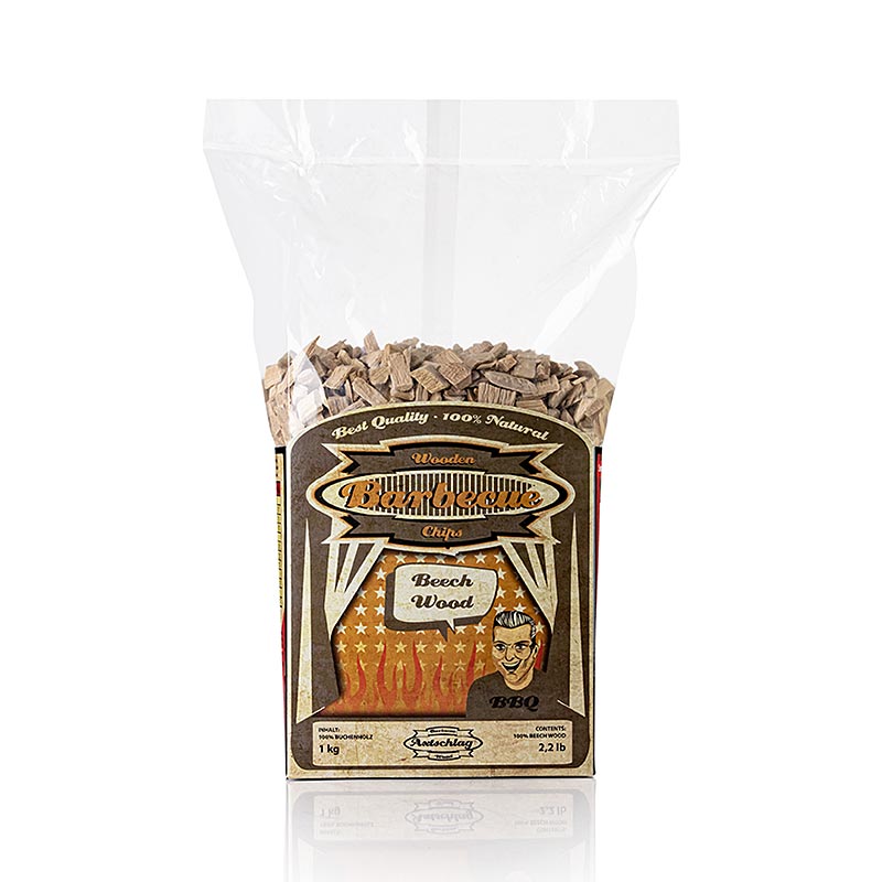 Axtschlag - Grill BBQ - Räucherchips aus Buchenholz (Beech), 1 kg