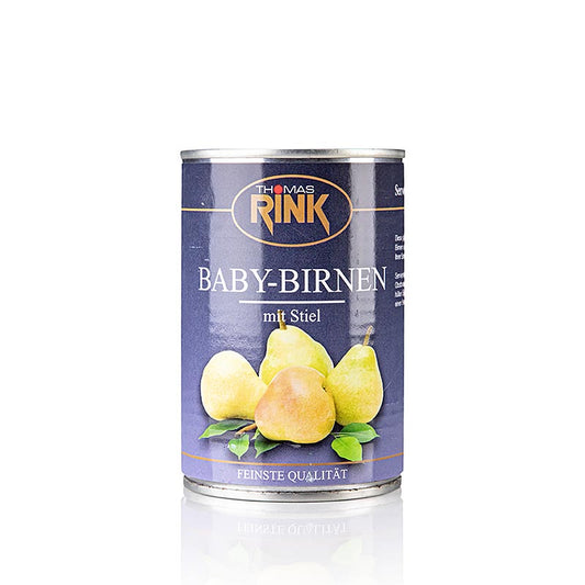 Jens Thiele - Baby-Birnen, leicht gezuckert, mit Stiel, ca. 7-9 St, 425 g
