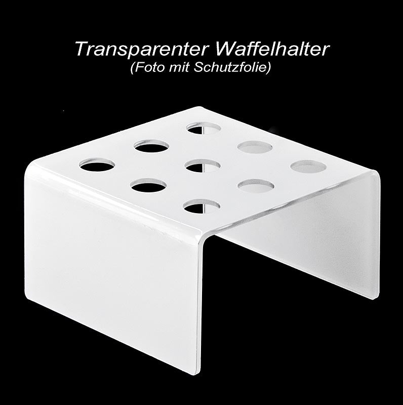 Mini-Waffelhörnchen-Halter, Plexiglas lichtgrau, quadratisch, für 9 Hörnchen, 1 St