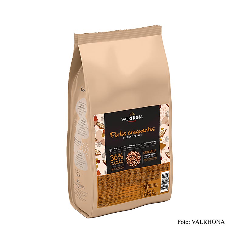 Valrhona Knusprige Perlen, Getreidefüllung mit Milchschokoüberzug, 36% Kakao, 3 kg