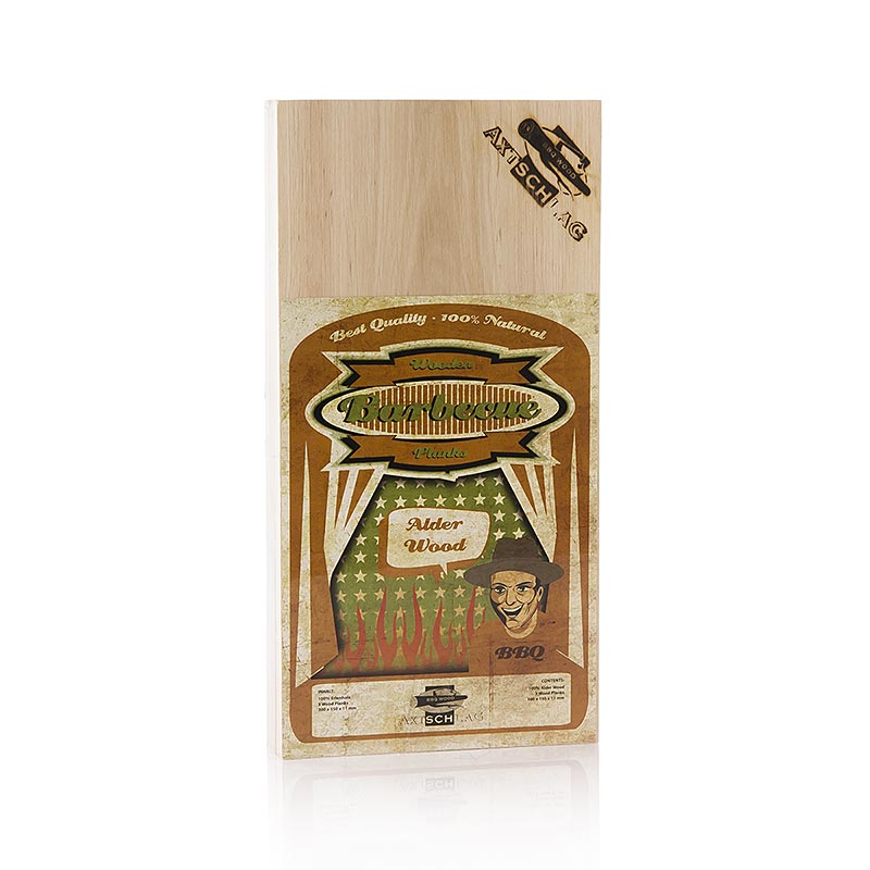 Wood Planks Grillbretter, Erlenholz (Alder), 15x30x1,1 cm, 3 St