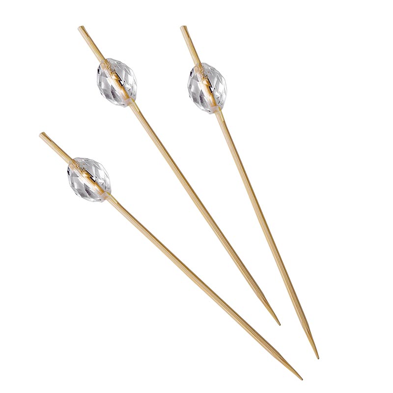 Balmbusspiesse, mit transparentem Kunststoff-Diamant, 9 cm, 100 St