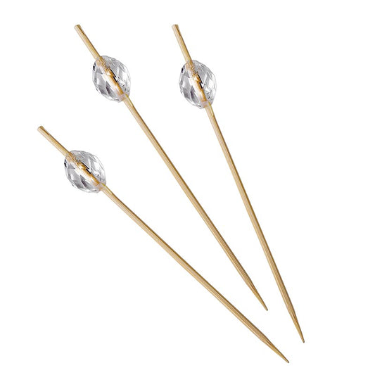 Balmbusspiesse, mit transparentem Kunststoff-Diamant, 9 cm, 100 St
