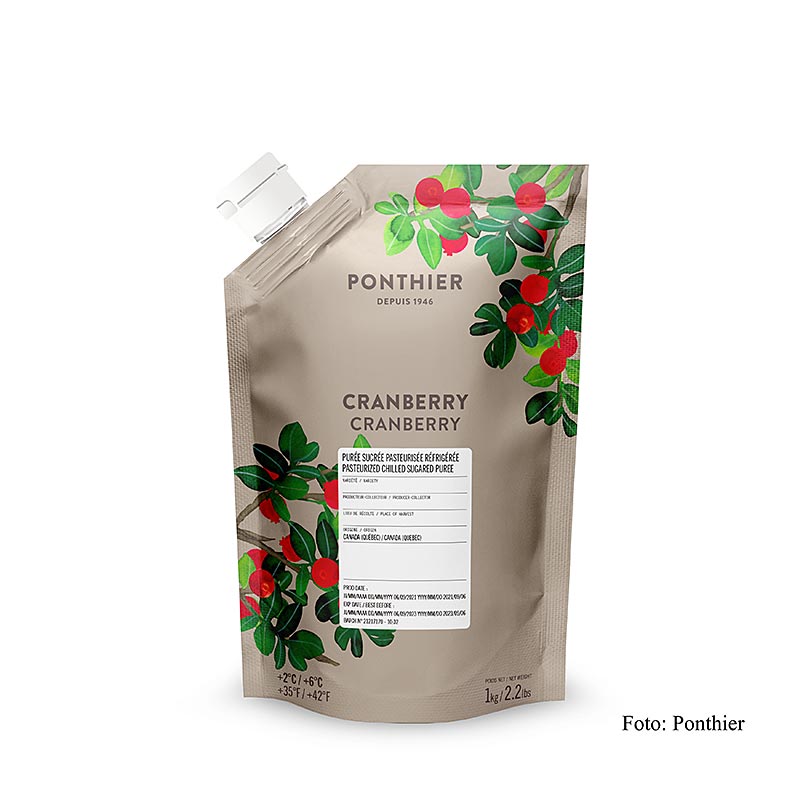 Ponthier - Püree - Cranberry, mit Zucker, 1 kg