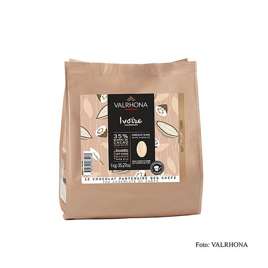 Valrhona Ivoire, weisse Couverture, Callets, 35% Kakaobutter, 1 kg