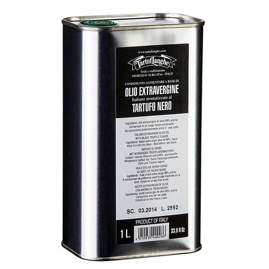 Tartuflanghe Natives Olivenöl Extra mit schwarzem Trüffel-Aroma (Trüffelöl) 1 l