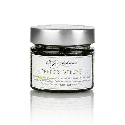 Schwarzer Pfeffer, mit Meersalz fermentiert, zerkleinert, PEPPER DELUXE, 100 g