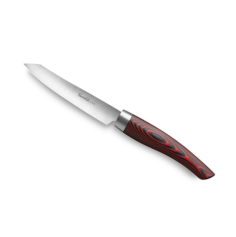 Nesmuk Soul 3.0 Office-/Schälmesser, 90mm, Edelstahlzwinge, Griff Micarta rot, 1