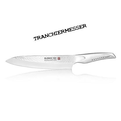 Global SAI-02 Tranchiermesser, Hammerschlagdesign, 21cm, 1 St