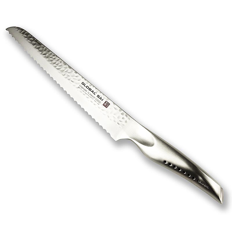 Global SAI-05 Brotmesser, Hammerschlagdesign, 23 cm, 1 St