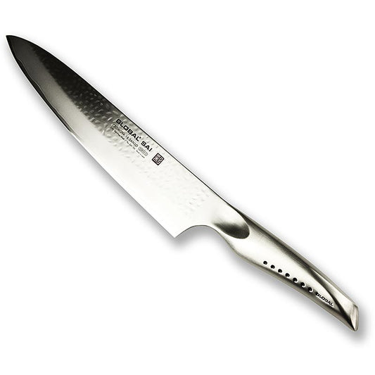 Global SAI-06 Tranchiermesser, Hammerschlagdesign, 25cm, 1 St