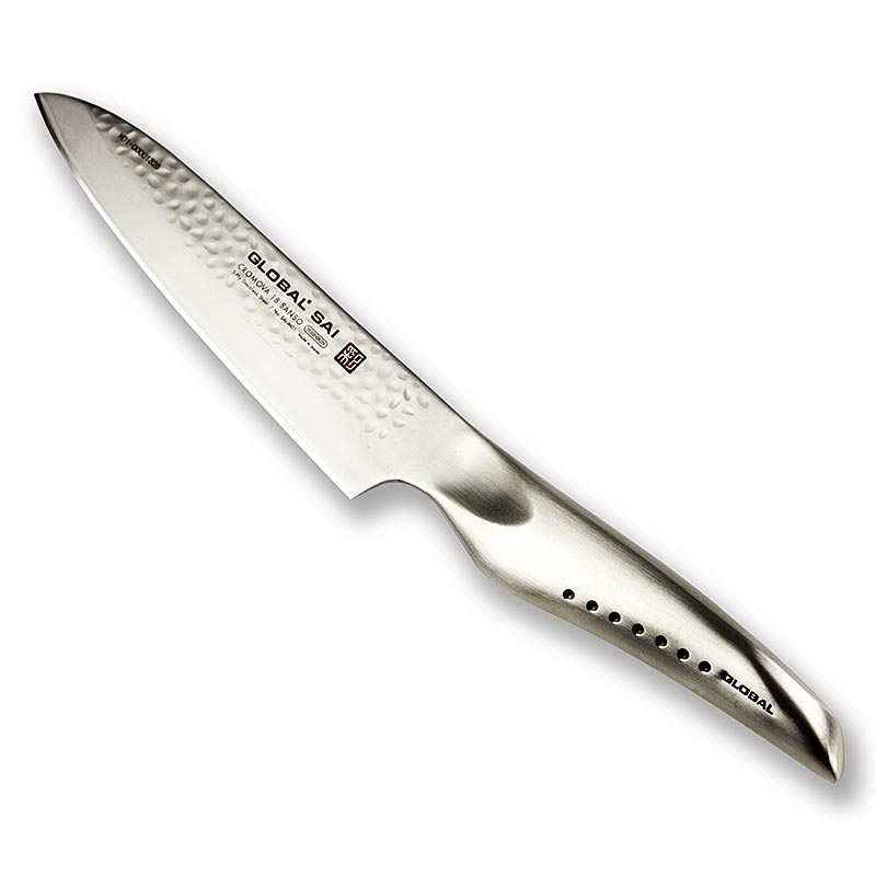 Global SAI-M01 Kochmesser, Hammerschlagdesign, 14 cm, 1 St