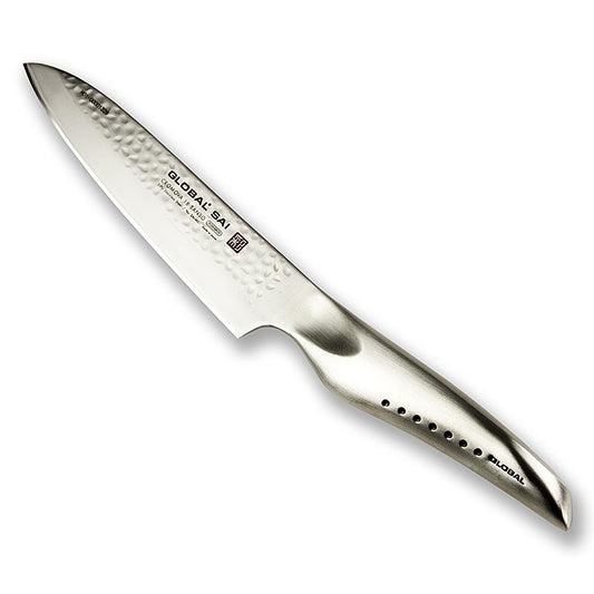 Global SAI-M01 Kochmesser, Hammerschlagdesign, 14 cm, 1 St
