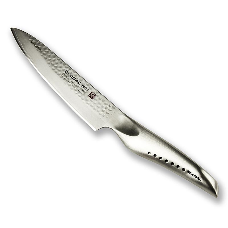 Global SAI-M02 Universalmesser, Hammerschlagdesign, 14,5 cm, 1 St
