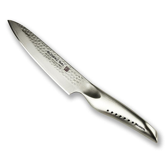 Global SAI-M02 Universalmesser, Hammerschlagdesign, 14,5 cm, 1 St