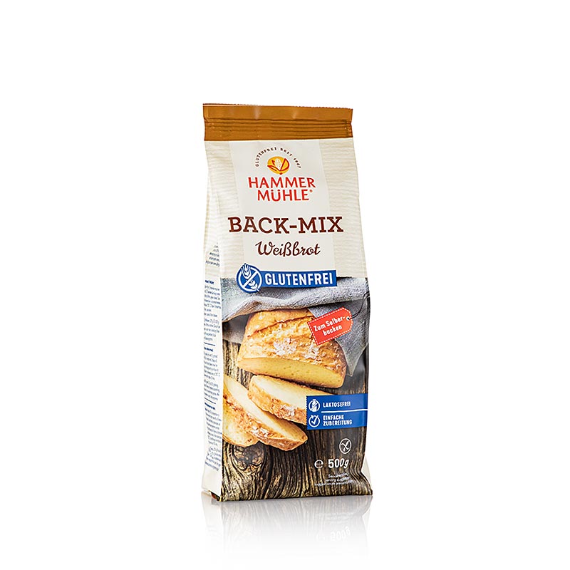 Back-Mix Weissbrot, glutenfreie Backmischung, Hammermühle, 500 g