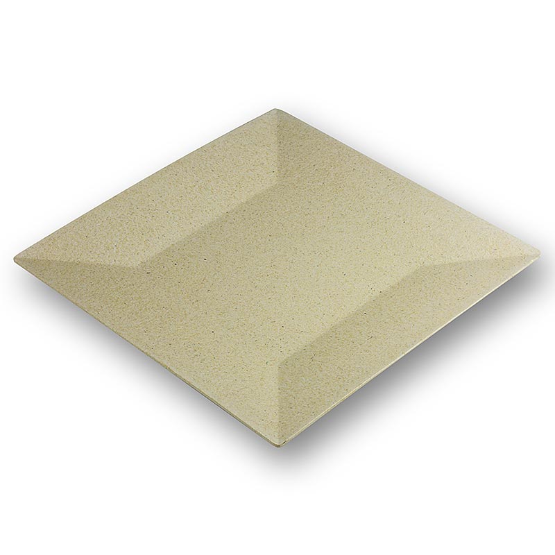 Mehrweg Bambusholzteller, creme, spülmaschinenfest, 28x28 cm, 1 St