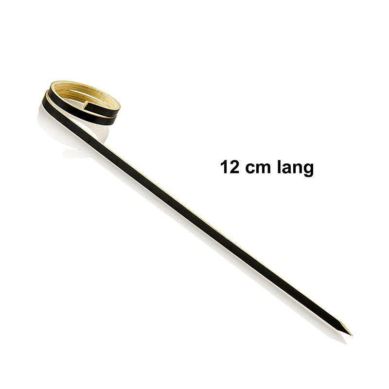 Bambus-Spiesse, mit Loop (Ringende), schwarz, 12 cm, 100 St