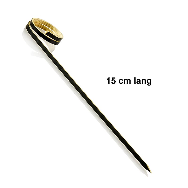 Franz Mensch - Bambus-Spieße, mit Loop (Ringende), schwarz, 15cm, 100 St