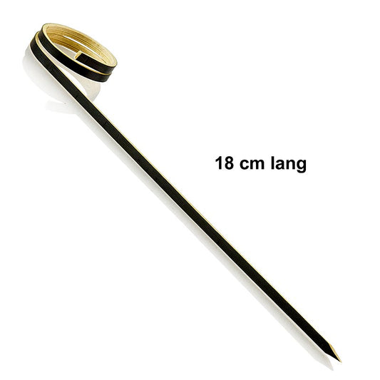 Bambus-Spiesse, mit Loop (Ringende), schwarz, 18 cm, 100 St