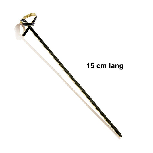 Bambus-Spiesse, mit Knotenende, schwarz, 15 cm, 250 St
