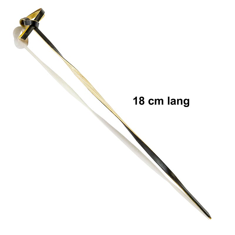 Bambus-Spiesse, mit Knotenende, gedreht, schwarz, 18 cm, 250 St
