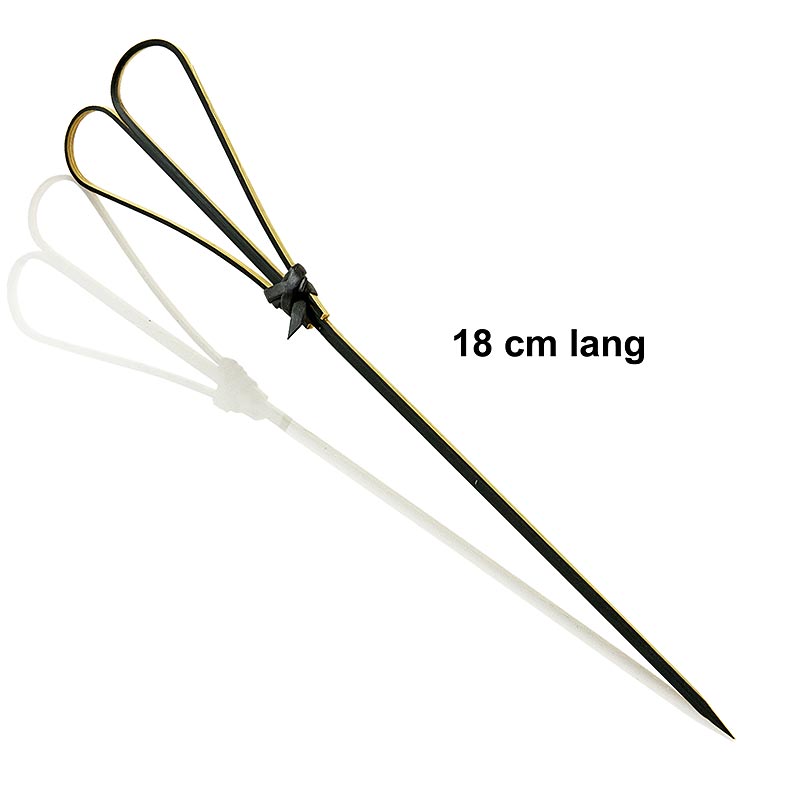 Bambus-Spieße, mit Herz, schwarz, 18cm, 100 St