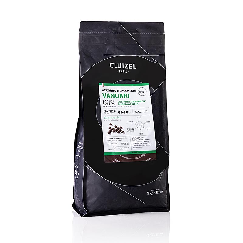 Vanuari 63%, Bitter Couverture, Grandes Teneurs, Callets, Michel Cluizel, 3 kg