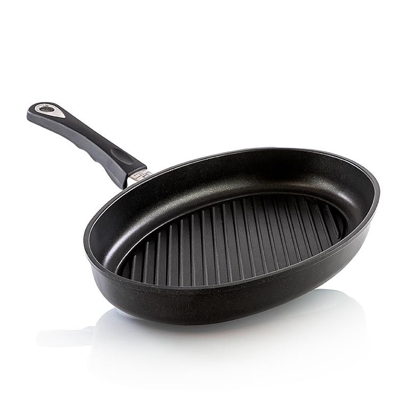 AMT Gastroguss, Fischbratpfanne mit Grillboden u. Fettrinne, Induktion, 35x24cm,