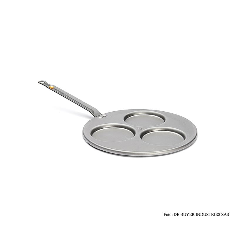 deBUYER "Mineral B Element" Eisenpfanne für 3 Blinis á ø 10cm, ø 27cm gesamt, 1