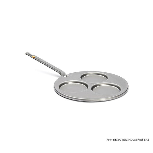 deBUYER "Mineral B Element" Eisenpfanne für 3 Blinis á ø 10 cm, ø 27 cm gesamt, 1 St