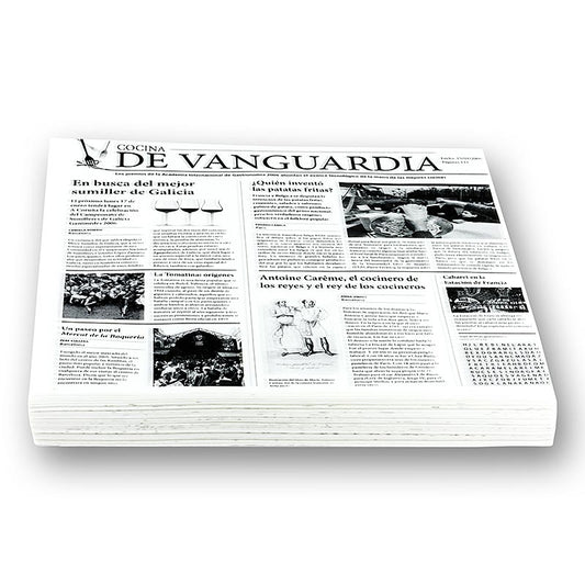 Einweg Snack Papier mit Zeitungspapierdruck, ca.290x300 mm, De Vanguardia, 500 Blatt