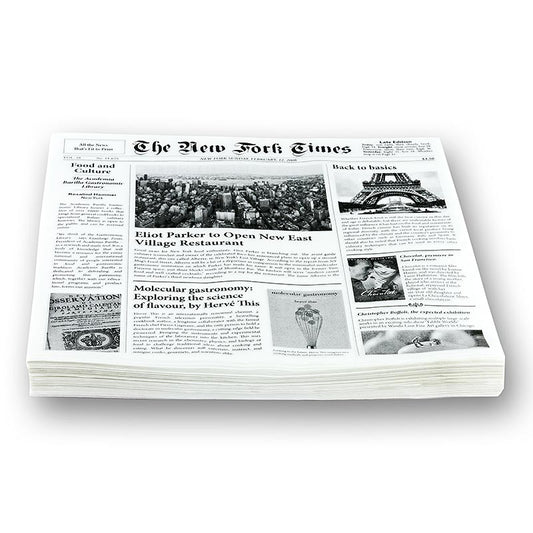 Einweg Snack Papier mit Zeitungspapierdruck, ca.290x300 mm, New Fork Times, 500 Blatt
