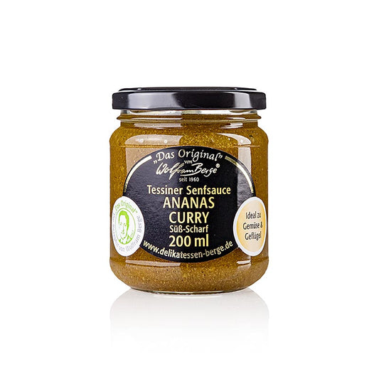 Original Tessiner Ananas-Curry-Senf-Sauce, Wolfram Berge, 200 ml
