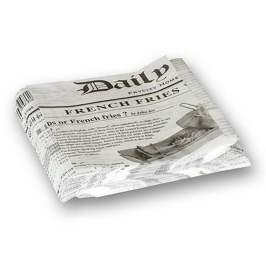 Einweg Snack Tüte mit Zeitungspapierdruck, ca.130x130mm, 500 St