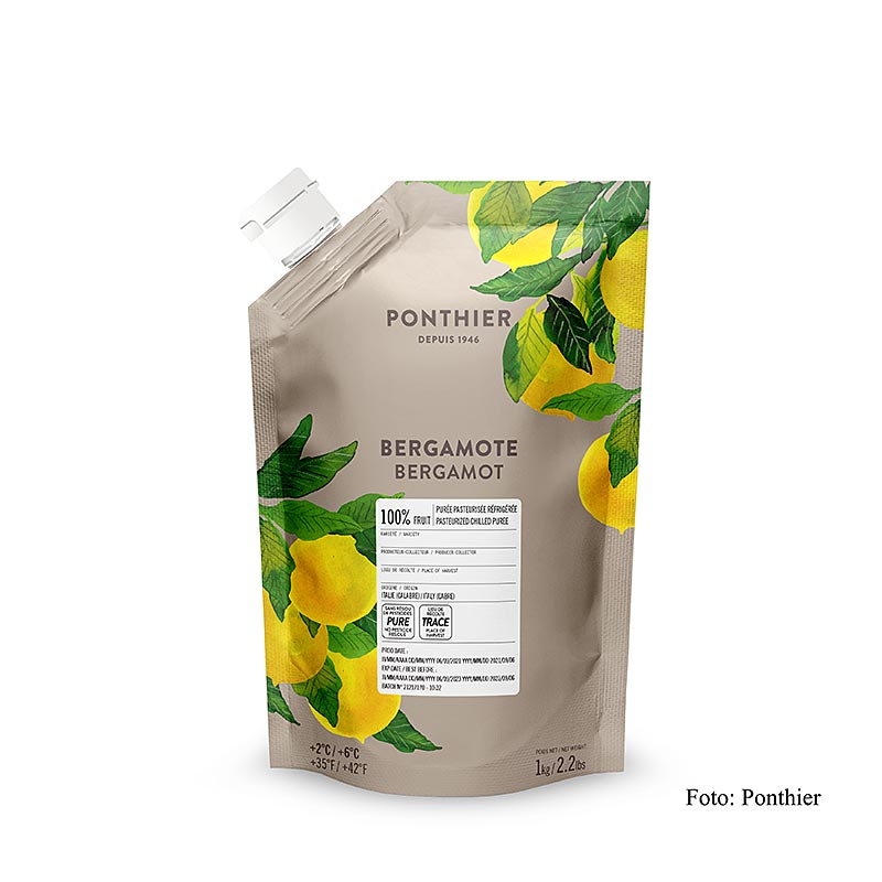Ponthier - Püree - Bergamotte, ungezuckert, 100% Frucht, 1 kg