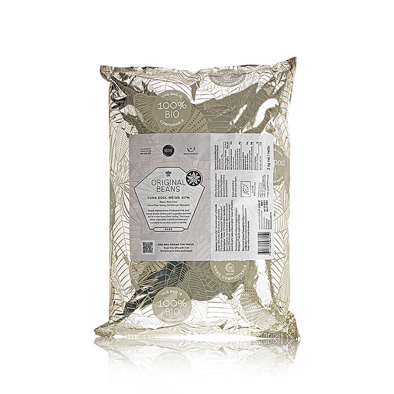 Edel Weiss Dom. Rep., 37%, Weisse Couverture, Callets, Original Beans, BIO, 2 kg