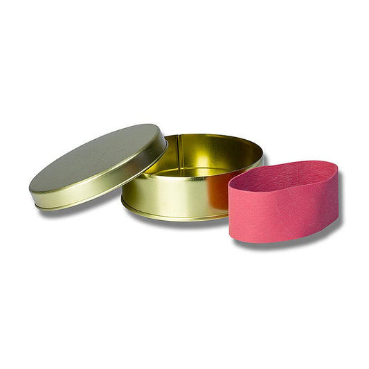 gold, unbedruckt, mit Verschluss-Gummi, für 250 g Kaviar, 1 St