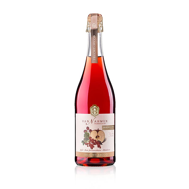 Van Nahmen Apfel-Rote Johannisbeere-Himbeere Fruchtsecco, alkoholfrei, 750 ml