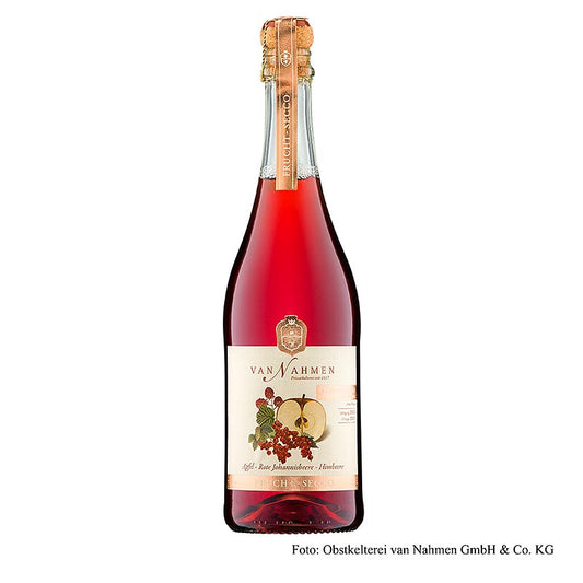 Van Nahmen Apfel-Rote Johannisbeere-Himbeere Fruchtsecco, alkoholfrei, 750 ml