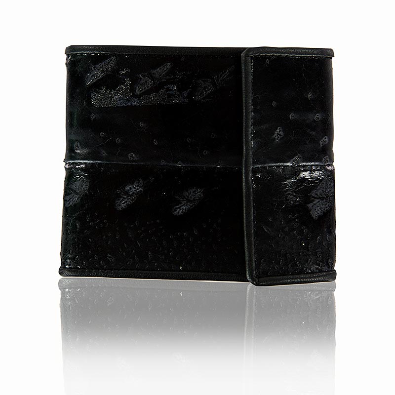 Kreditkartenetui für 6 KK, mit Druckknopf, Stör-/Rinderleder, schwarz, 11x9x2cm