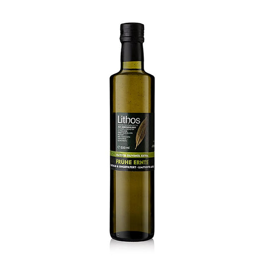 Natives Olivenöl Extra, Lithos, frühe Ernte, naturtrüb, Peloponnes, 500 ml