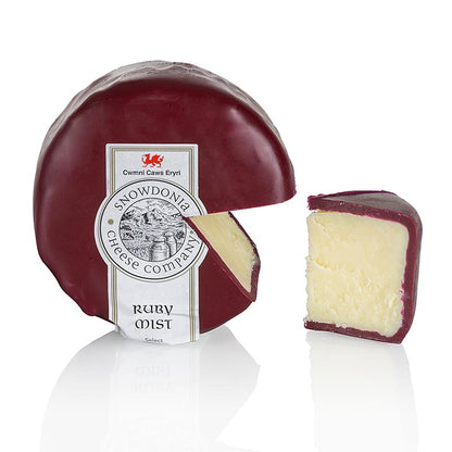 Snowdonia - Ruby Mist, Cheddar Käse mit Port und Brandy, rotbrauner Wachs, 200 g