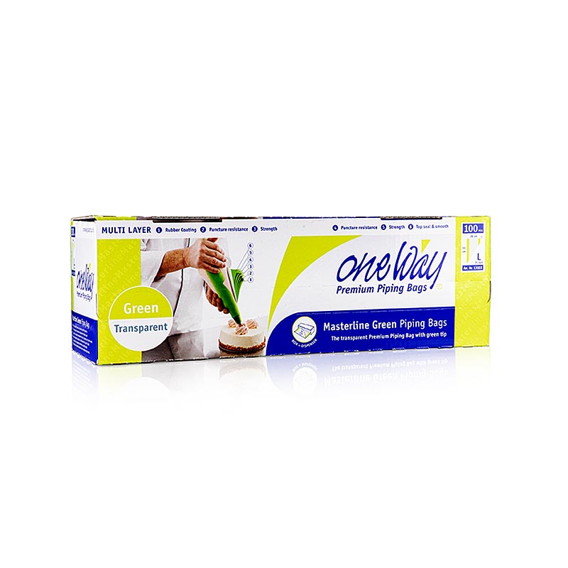 Spritzbeutel, Einweg, 53x28 cm, One Way Masterline Green, 2,4 L, 100 St