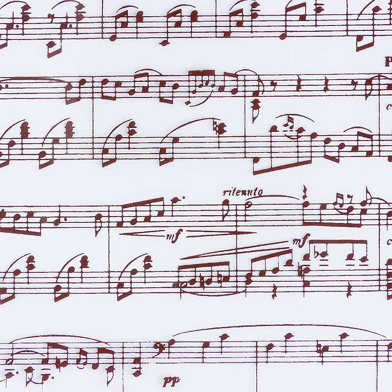 Dekor-Abziehfolie "Musiknoten-Blatt" für Schokolade, 40x25 cm, 17 Blatt