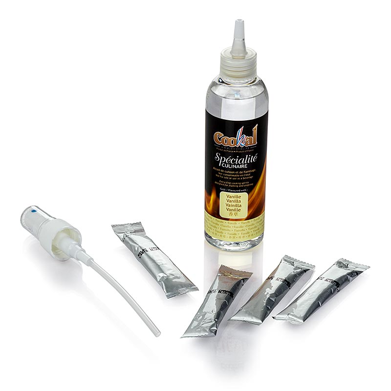 Cookal - Creme Brulee Set Vanille, karamelisieren mit Flambieressenz, 50 Portionen, 51 tl