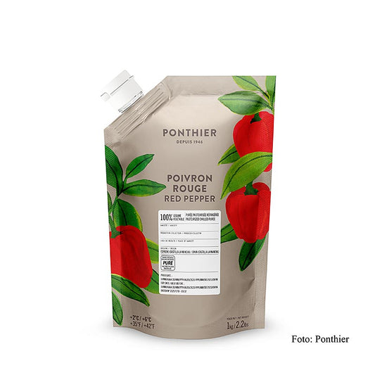 Ponthier Püree - Rote Paprika, 100 % Gemüse, ungezuckert, 1 kg