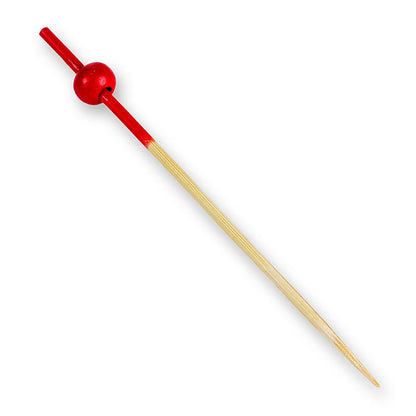 Franz Mensch - Holz-Spieße, mit rot gefärbtem Ende und rote Kugel, 9cm, 100 St
