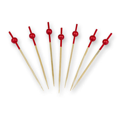 Franz Mensch - Holz-Spieße, mit rot gefärbtem Ende und rote Kugel, 9cm, 100 St