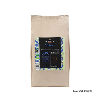 Valrhona Oriado, Couverture Dunkel, Callets, 60% Kakao, BIO, 3 kg